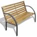 vidaXL Outdoor Patio Bench 2-Seater Bench Patio Loveseat Chair Wood and Iron