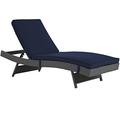 Hawthorne Collection Adjustable Patio Chaise Lounge in Canvas Navy