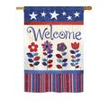 Breeze Decor H111056-BO Welcome Patriotic Americana Impressions Decorative Vertical 28 x 40