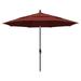 California Umbrella 11 Ft. Octagonal Aluminum Collar Tilt Patio Umbrella W/ Crank Lift & Aluminum Ribs - Stone Black Frame / Sunbrella Canvas Henna Canopy