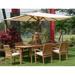 Teak Dining Set:6 Seater 7 Pc - 94 Rectangle Table And 6 Wave Stacking Arm Chairs Outdoor Patio Grade-A Teak Wood WholesaleTeak #WMDSWV9