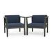 Contemporary Home Living Set of 2 Charcoal Gray Hand Crafted Outdoor Patio Club Chairs 28.5