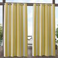 Exclusive Home Canopy Stripe Indoor/Outdoor Grommet Top Curtain Panel Pair 54 x84 Sunbath / White