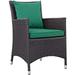 Modern Contemporary Urban Design Outdoor Patio Balcony Garden Furniture Side Dining Chair Armchair Rattan Wicker Green