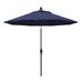 California Umbrella 9 Ft. Octagonal Aluminum Collar Tilt Patio Umbrella W/ Crank Lift & Fiberglass Ribs - Matted Black Frame / Olefin Navy Blue Canopy