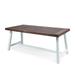 71 Brown and White Contemporary Rectangular Outdoor Patio Dining Table