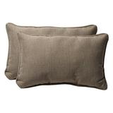 Pillow Perfect Textured Solid 18.5 x 11.5 in. Rectangle Outdoor Pillows - Set of 2