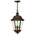 Hinkley Lighting - Three Light Hanging Lantern - Clifton Park - Brass Outdoor