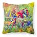 Carolines Treasures 8600-2PW1414 Parrots Galore Fabric Decorative Pillow 14Hx14W multicolor