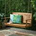 Noble House Tambora Outdoor Aacia Wood Porch Swing in Teak