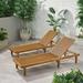 Maddison Outdoor Wooden Chaise Lounge Set of 2 Teak Finish