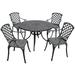 Crosley Furniture Sedona 46 5 Piece Aluminum Patio Dining Set in Black