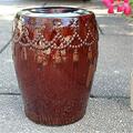 International Caravan Tasseled Drum Ceramic Garden Stool