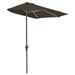 OFF-THE-WALL BRELLA Olefin Half Umbrella 7.5 -Width Chocolate Canopy
