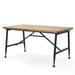 Cascada Indoor/Outdoor Industrial Acacia Wood Coffee Table with Iron Accents Antique Finish Black
