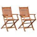 Amazonia Milano 2 Pieces Folding Armchairs | Eucalyptus Wood | Ideal for Outdoors and Indoors Brown