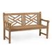 Ash & Ember Grade A Teak 59 Cross Bench Indoor Outdoor Solid Wood Patio Furniture Seats 2 People Comfortably Crisscross Back Design with Tightly Spaced Slats Weather Resistant Furniture