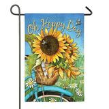 Evergreen Happy Day Sunflowers Suede Garden Flag 12.5 x 18 inches