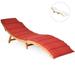 Gymax Outdoor Folding Chaise Eucalyptus Lounge Chair w/ Double-sided Cushion