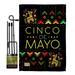 Breeze Decor BD-SW-GS-115129-IP-BO-D-US18-BD 13 x 18.5 in. Serape Cinco de Mayo Country & Primitive Southwest Impressions Decorative Vertical Double Sided Garden Flag Set with Banner Pole