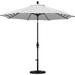 California Umbrella Golden State Series 9 Ft Octagonal Aluminum Collar Tilt Patio Umbrella W/ Crank Lift - Stone Black Frame / Olefin Gray White Cabana Stripe Canopy