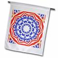 3dRose Red White Blue Patriotic Flower Kaleidoscope Pattern - Garden Flag 12 by 18-inch