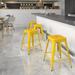 Emma + Oliver Commercial Grade 24 H Backless Yellow Metal Indoor-Outdoor Counter Height Stool