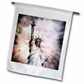 3dRose Statue of Liberty - stylized with texture and grunge elements patriotic USA symbol - Garden Flag 12 by 18-inch