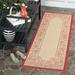 SAFAVIEH Courtyard Claire Rooster Indoor/Outdoor Runner Rug 2 3 x 6 7 Natural/Red