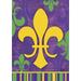 Toland Home Garden Fleur De-Lis Collage Fleur De Lis Mardi Gras Flag Double Sided 28x40 Inch