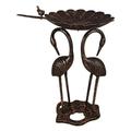 Oakland Living Cast Aluminum 2 Crane Bird Bath