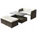 vidaXL Patio Furniture Set 4 Piece Patio Conversation Set with Table Rattan