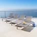 Miller Outdoor Mesh Chaise Lounge Set of 4 Grey