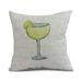 Simply Daisy 18 x 18 Margarita Text Fade Happy Hour Geometric Print Outdoor Pillow Pale Blue