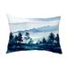 Simply Daisy 14 x 20 Mountain Forrest Blue Holiday Print Decorative Outdoor Throw Pillow