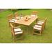 Grade-A Teak Dining Set: 6 Seater 7 Pc: 83 Rectangle Table And 6 Devon Arm Chairs Outdoor Patio WholesaleTeak #WMDSWVm