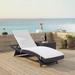 Crosley Biscayne Patio Chaise Lounge in Brown and White