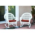 Jeco Santa Maria Wicker Patio Rockers with Optional Cushion - Set of 2