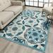 Well Woven Dorado Cabo Floral Blue 5 3 x 7 3 Indoor/Outdoor High-Low Area Rug