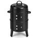 Costway3-in-1 Vertical Charcoal Smoker Portable BBQ Smoker Grill with Detachable 2 Layer