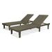 Addisyn Outdoor Acacia Wood Chaise Lounge (Set of 2) Gray Finish
