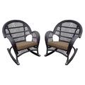 Jeco Santa Maria Wicker Patio Rockers with Optional Cushion - Set of 2