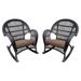 Jeco Santa Maria Wicker Patio Rockers with Optional Cushion - Set of 2