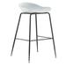 Homelala - White 28 Seat Height Black Molded Plastic Bar Stool Modern Barstool Counter Stools with Backs and armless Metal Legs