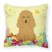 Carolines Treasures Easter Eggs Poodle Silver Square Polyester Canvas Decorative Outdoor Pillow