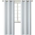 2 panels K68 white color 100 % blackout thermal light blocking drapes for sliding patio window curtain top grommets noise reducing 37 wide X 63 length each panel