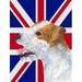Jack Russell Terrier With English Union Jack British Flag Flag Garden Size