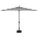 Amauri Outdoor Living - Laguna Cove 10 x 6.5 Rect Auto TiltMarket Umbrella Black Sapphire Frame Sunbrella Black Stripe Shade