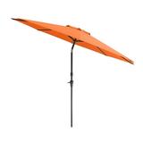 CorLiving 10 Foot Wind Resistant Patio Umbrella Outdoor Parasol with Crank Tilt Round Market Umbrella for Patio Umbrella with Crank Tilt Umbrella Outdoor Umbrella Orange