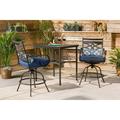 Hanover Montclair 3 Pcs Steel Outdoor High-Dining Set Navy Blue